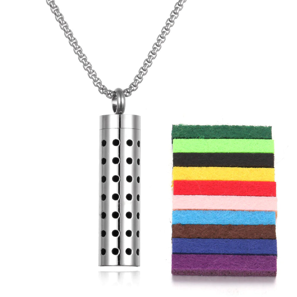 Aromatherapy Pendant Perfume Bottle Essential Oil Necklace Divine Serene Scents