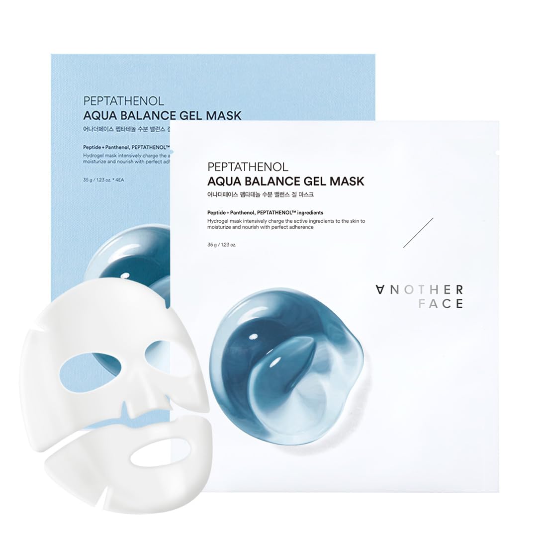 ANOTHERFACE PEPTATHENOL™ Aqua Balance Mask 4pcs Overnight Deep Hydrating Hydrogel Mask Pack Korean skin care Pore Minimizing Lifting & Firming Non-irritation Vegan