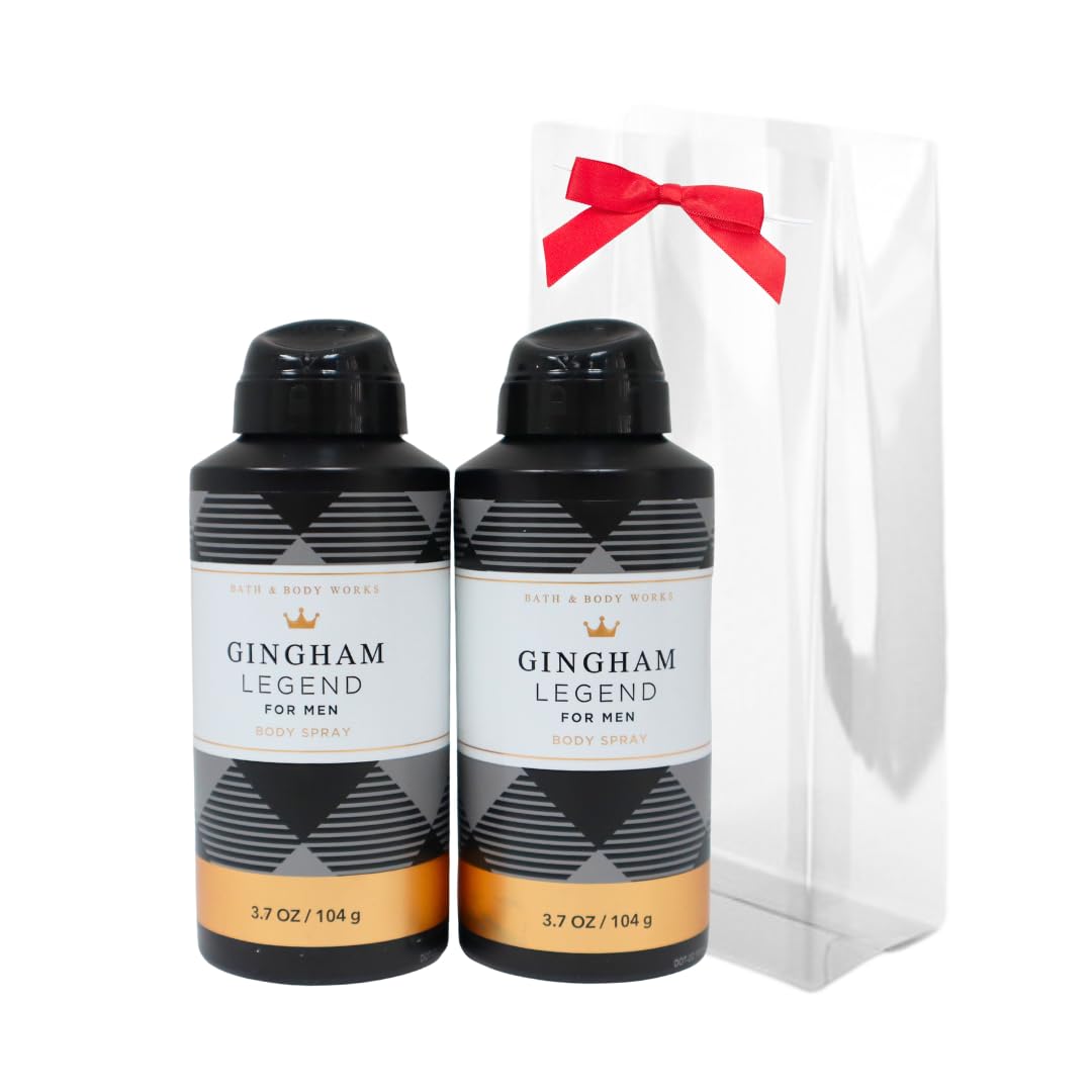 Bath & Body Works Mens Collection Deodorizing Body Spray - GINGHAM LEGEND - Gift Pack for Holiday - Lot of 2