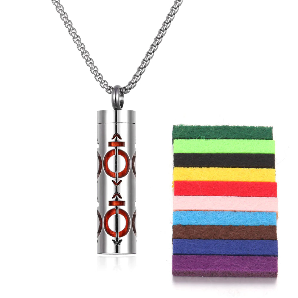 Aromatherapy Pendant Perfume Bottle Essential Oil Necklace Divine Serene Scents