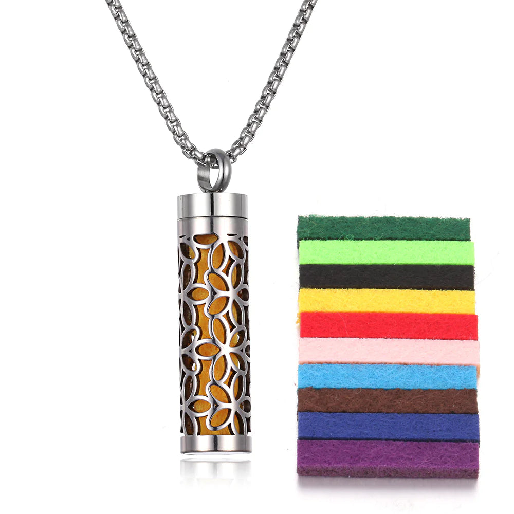 Aromatherapy Pendant Perfume Bottle Essential Oil Necklace Divine Serene Scents