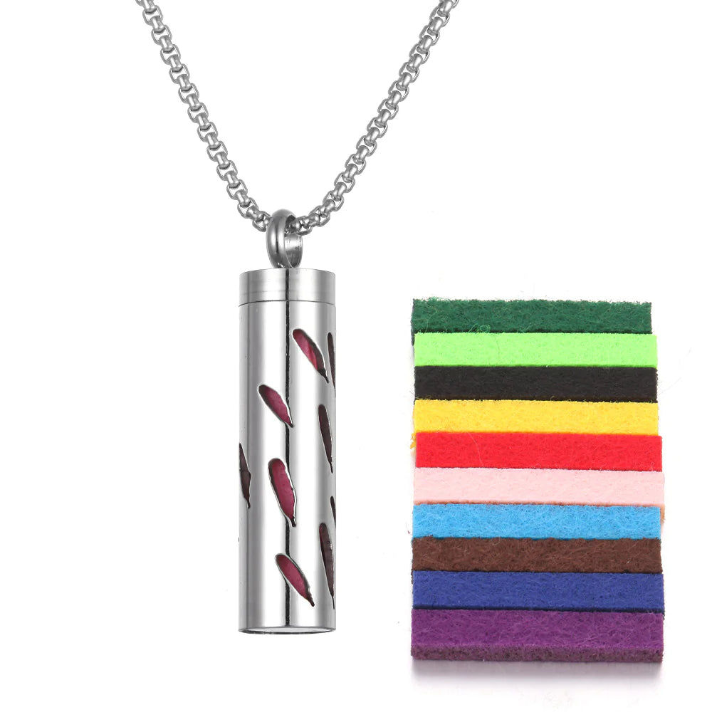 Aromatherapy Pendant Perfume Bottle Essential Oil Necklace Divine Serene Scents