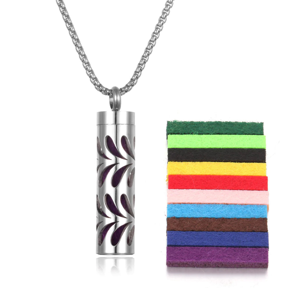 Aromatherapy Pendant Perfume Bottle Essential Oil Necklace Divine Serene Scents