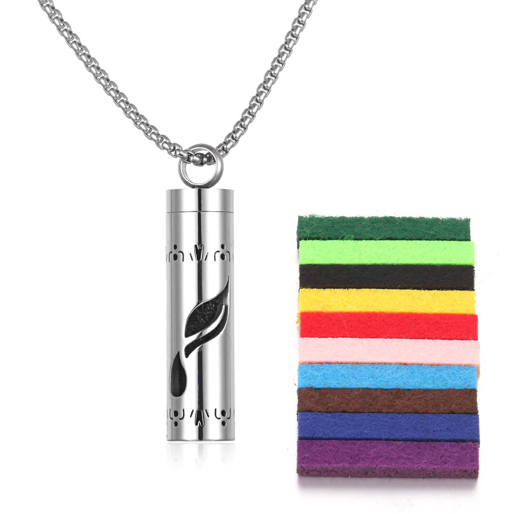 Aromatherapy Pendant Perfume Bottle Essential Oil Necklace Divine Serene Scents