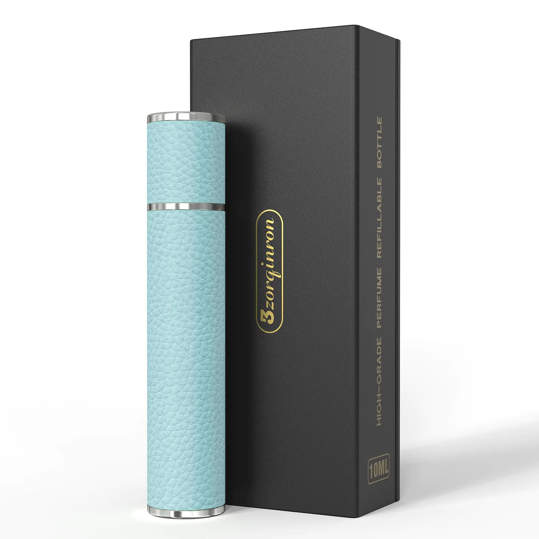 3zorqinron Perfume Travel Refillable Bottle 10ML Genuine Leather Atomizer Sprayer for Perfume - Portable Mini Cologne Sprayer for Woman Man - Travel Essential Fragrance Spray Bottle (Blue) Divine Serene Scents