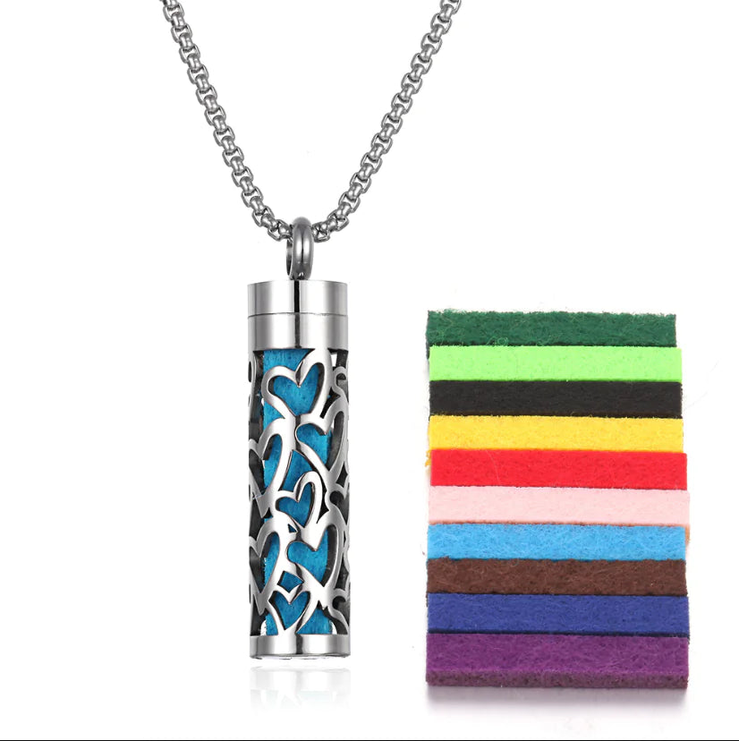 Aromatherapy Pendant Perfume Bottle Essential Oil Necklace Divine Serene Scents
