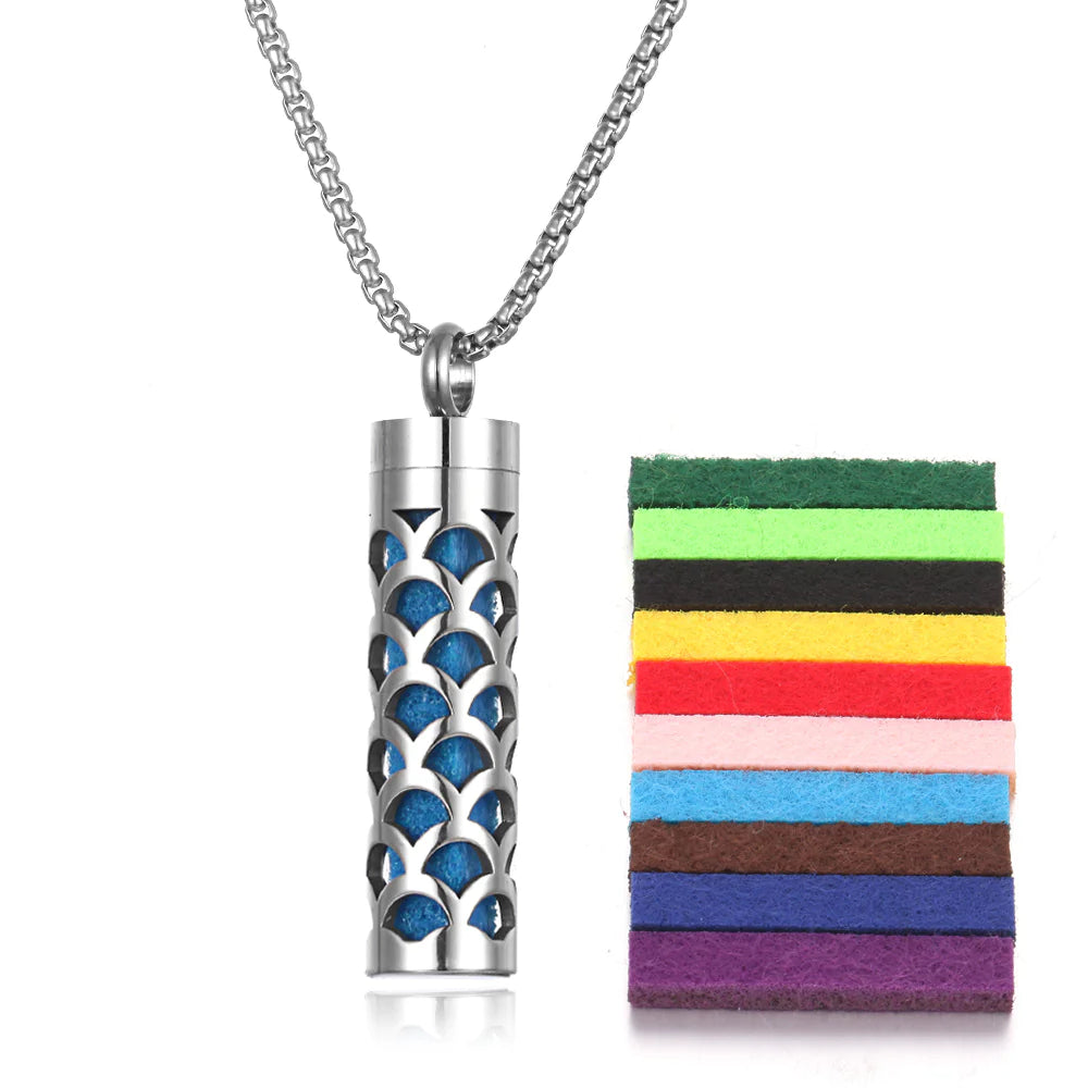 Aromatherapy Pendant Perfume Bottle Essential Oil Necklace Divine Serene Scents