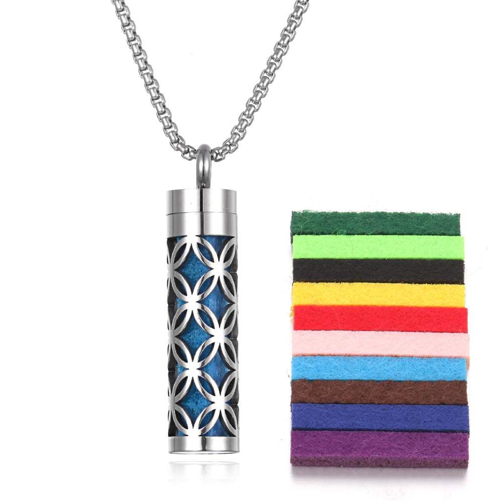 Aromatherapy Pendant Perfume Bottle Essential Oil Necklace Divine Serene Scents