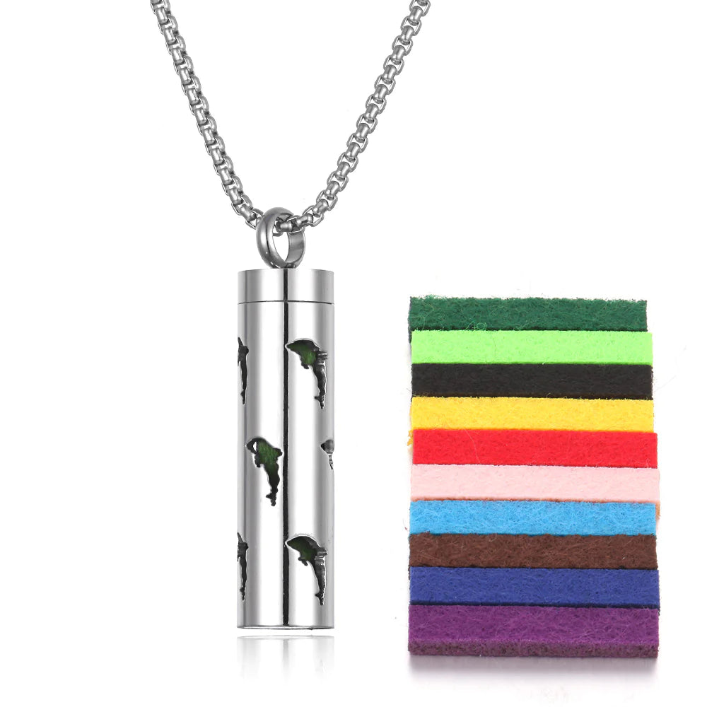 Aromatherapy Pendant Perfume Bottle Essential Oil Necklace Divine Serene Scents